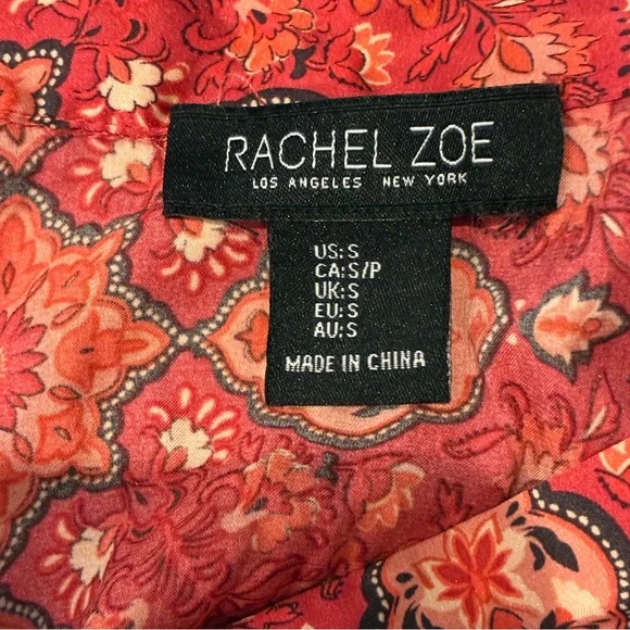 Rachel‎ Zoe Red Paisley Button Down Shirt Western chic - Picture 6 of 13